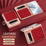 For Huawei Pura X Max Case Ring Holder Rhinestone Leather + PC Phone Cover with Screen Film