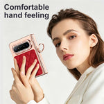 For Huawei Pura X Max Case Ring Holder Rhinestone Leather + PC Phone Cover with Screen Film