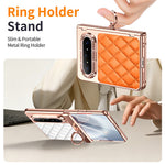 For Huawei Pura X Max Case Ring Holder Rhinestone Leather + PC Phone Cover with Screen Film