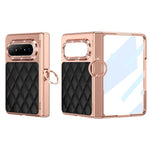 For Huawei Pura X Max Case Ring Holder Rhinestone Leather + PC Phone Cover with Screen Film