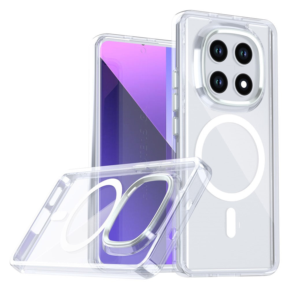 Magnetic Case For Xiaomi Redmi Note 15 5G (Global)  /  4G (Global)  /  Poco M8 5G Shockproof TPU + PC Clear Phone Cover