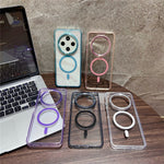 Magnetic Case For Xiaomi Redmi 14C 4G  /  5G  /  14R 5G  /  Poco C75 4G Shockproof TPU + PC Clear Phone Cover