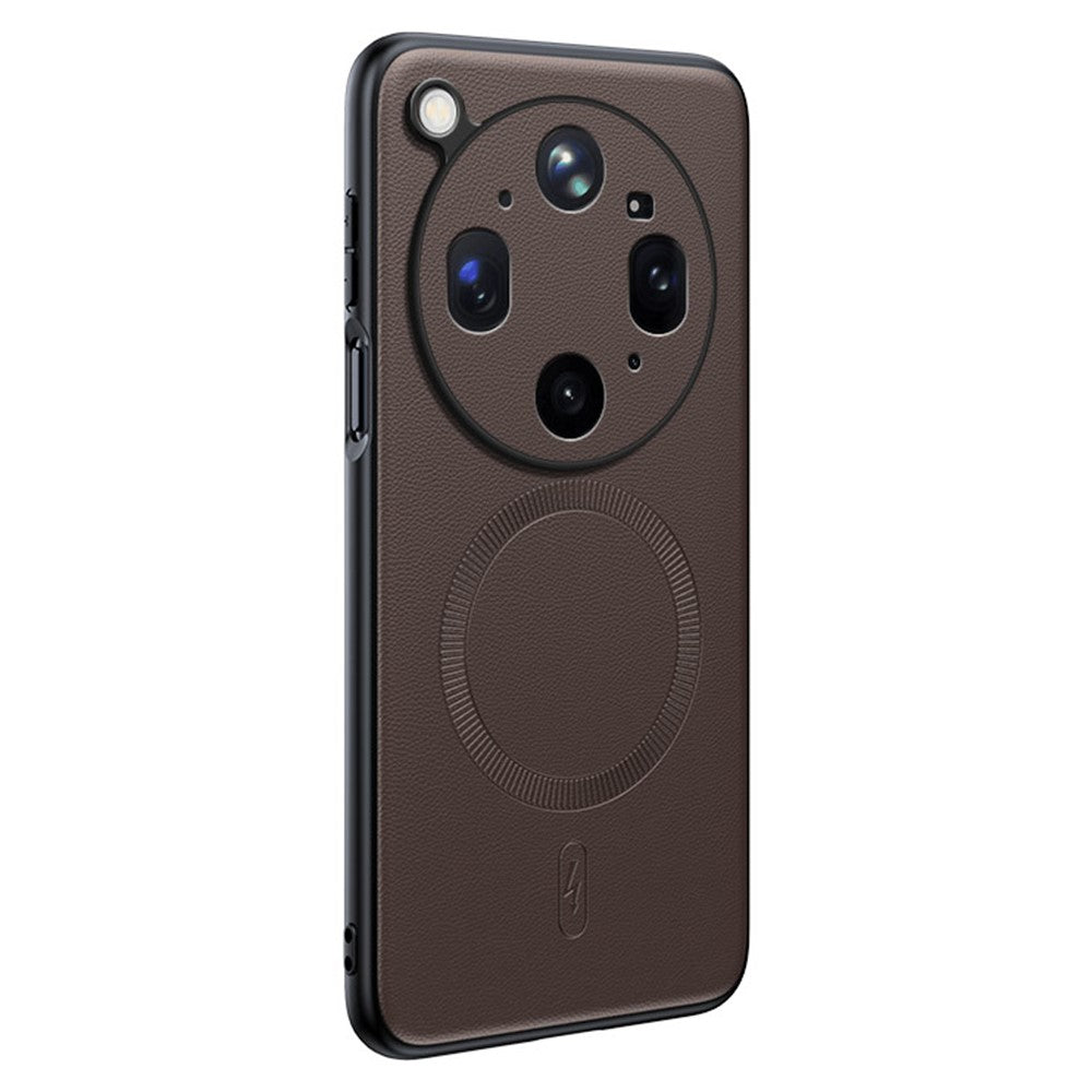 Til Oppo Find X9 Ultra 5G Magnetisk Etui Læderbelagt TPU + PC Telefoncover