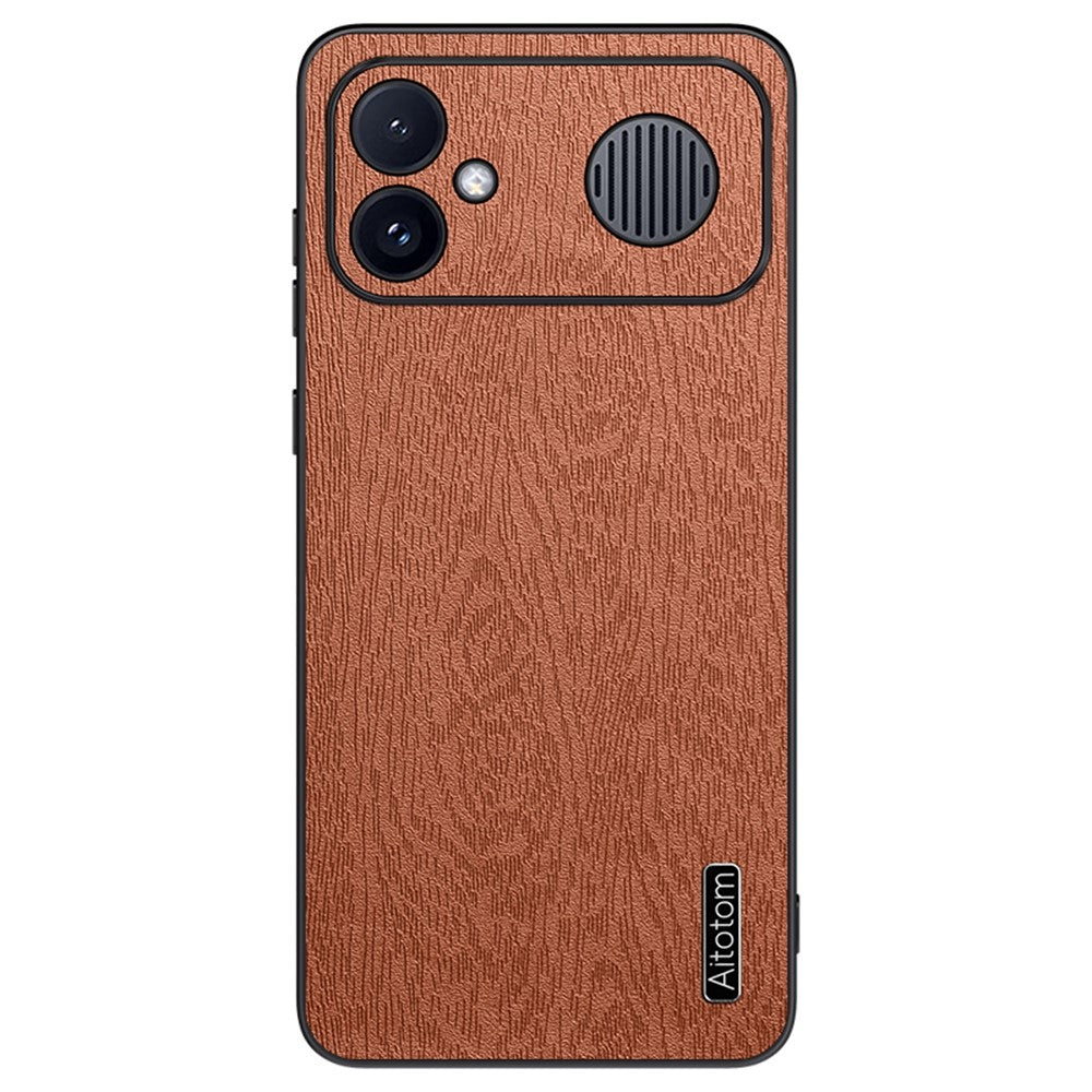 For Xiaomi Redmi K90 Max 5G Case Wood Texture PU Leather Coated PC TPU Phone Cover