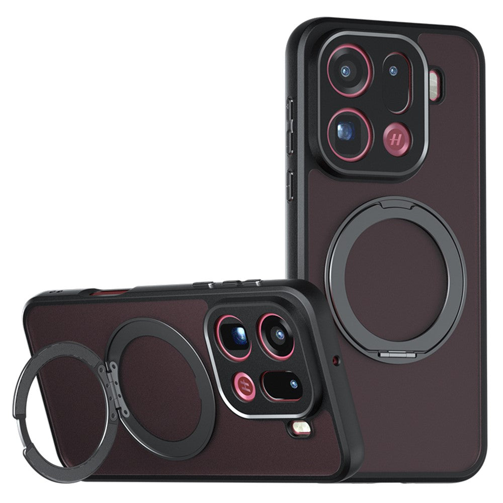 For Oppo Find X9 Pro 5G Matte Skin-touch Magnetic Case 360° Rotating Kickstand Shockproof TPU + PC Phone Cover