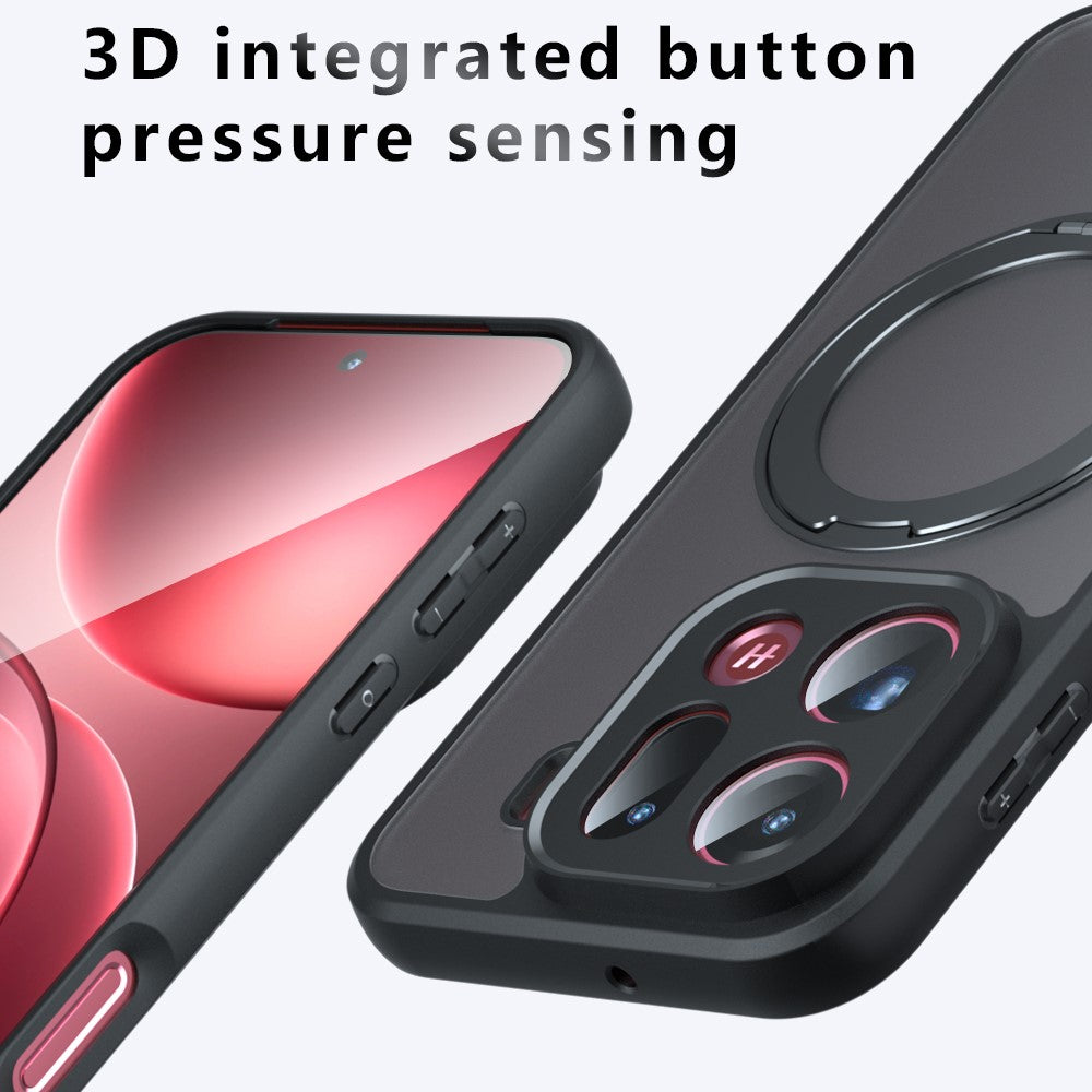 For Oppo Find X9 Pro 5G Matte Skin-touch Magnetic Case 360° Rotating Kickstand Shockproof TPU + PC Phone Cover