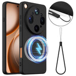 For Oppo Find X9 Ultra 5G Magnetic Case Anti-Drop Liquid Silicone Phone Cover with Lanyard