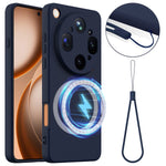For Oppo Find X9 Ultra 5G Magnetic Case Anti-Drop Liquid Silicone Phone Cover with Lanyard