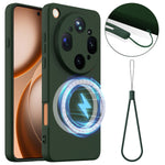 For Oppo Find X9 Ultra 5G Magnetic Case Anti-Drop Liquid Silicone Phone Cover with Lanyard