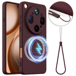 For Oppo Find X9 Ultra 5G Magnetic Case Anti-Drop Liquid Silicone Phone Cover with Lanyard