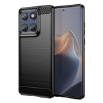 WANLONFENG-cover til Motorola Signature 5G / Motorola Moto X70 Air Pro 5G med skærmfilm, LS-serien, stort linsehul, børstet tekstur, TPU-mobilcover