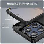 WANLONFENG-cover til Motorola Signature 5G / Motorola Moto X70 Air Pro 5G med skærmfilm, LS-serien, stort linsehul, børstet tekstur, TPU-mobilcover