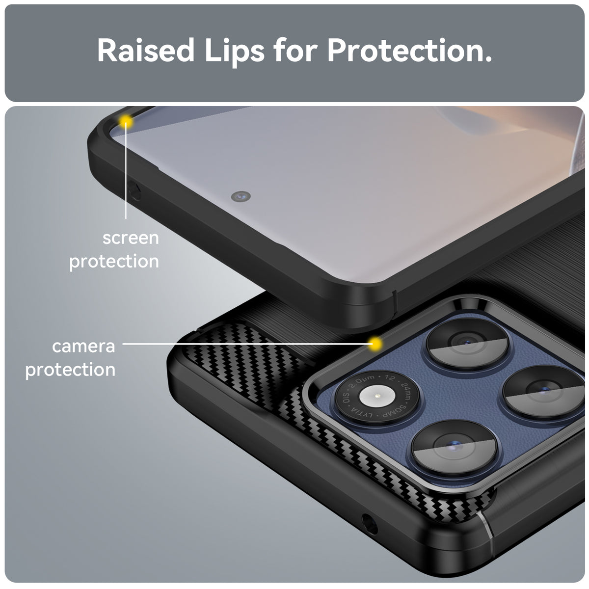 WANLONFENG-cover til Motorola Signature 5G / Motorola Moto X70 Air Pro 5G med skærmfilm, LS-serien, stort linsehul, børstet tekstur, TPU-mobilcover