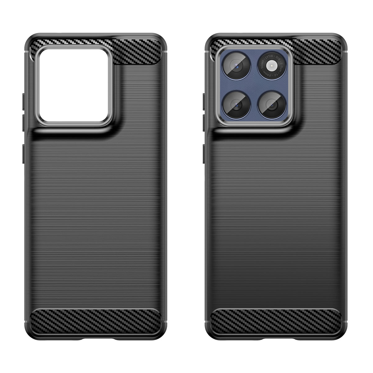 WANLONFENG-cover til Motorola Signature 5G / Motorola Moto X70 Air Pro 5G med skærmfilm, LS-serien, stort linsehul, børstet tekstur, TPU-mobilcover