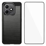 WANLONFENG for Honor X8d 4G Case with Screen Film LS Series Big Lens Hole Brushed Texture TPU Phone Cover