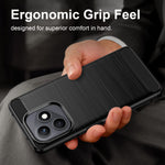 WANLONFENG for Honor X8d 4G Case with Screen Film LS Series Big Lens Hole Brushed Texture TPU Phone Cover