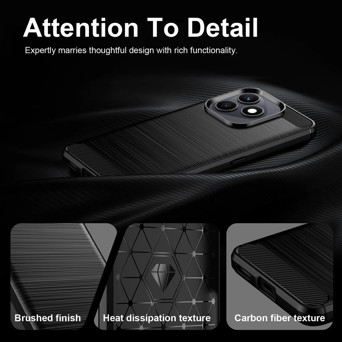 WANLONFENG for Honor X8d 4G Case with Screen Film LS Series Big Lens Hole Brushed Texture TPU Phone Cover