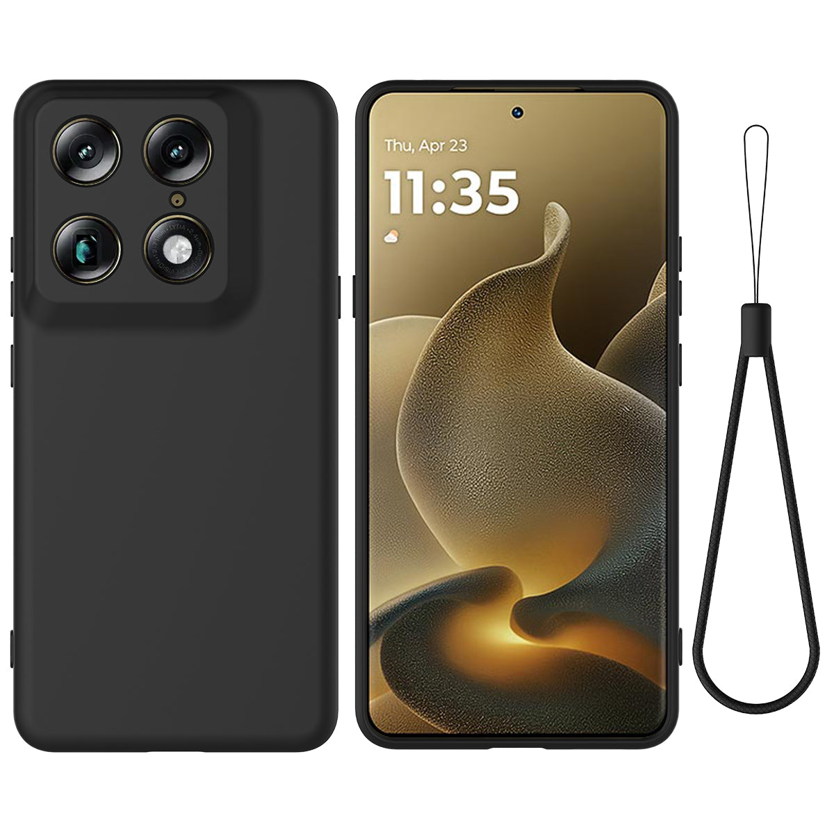For Motorola Signature 5G / Motorola Moto X70 Air Pro 5G / Motorola Edge 70 Ultra 5G Liquid Silicone Case Phone Back Cover with Hand Strap
