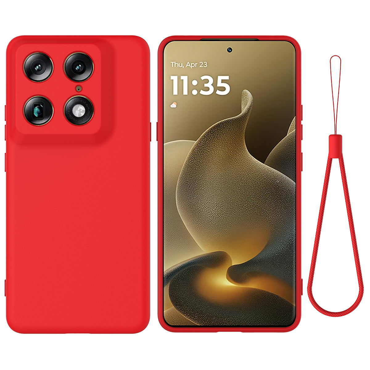 For Motorola Signature 5G / Motorola Moto X70 Air Pro 5G / Motorola Edge 70 Ultra 5G Liquid Silicone Case Phone Back Cover with Hand Strap
