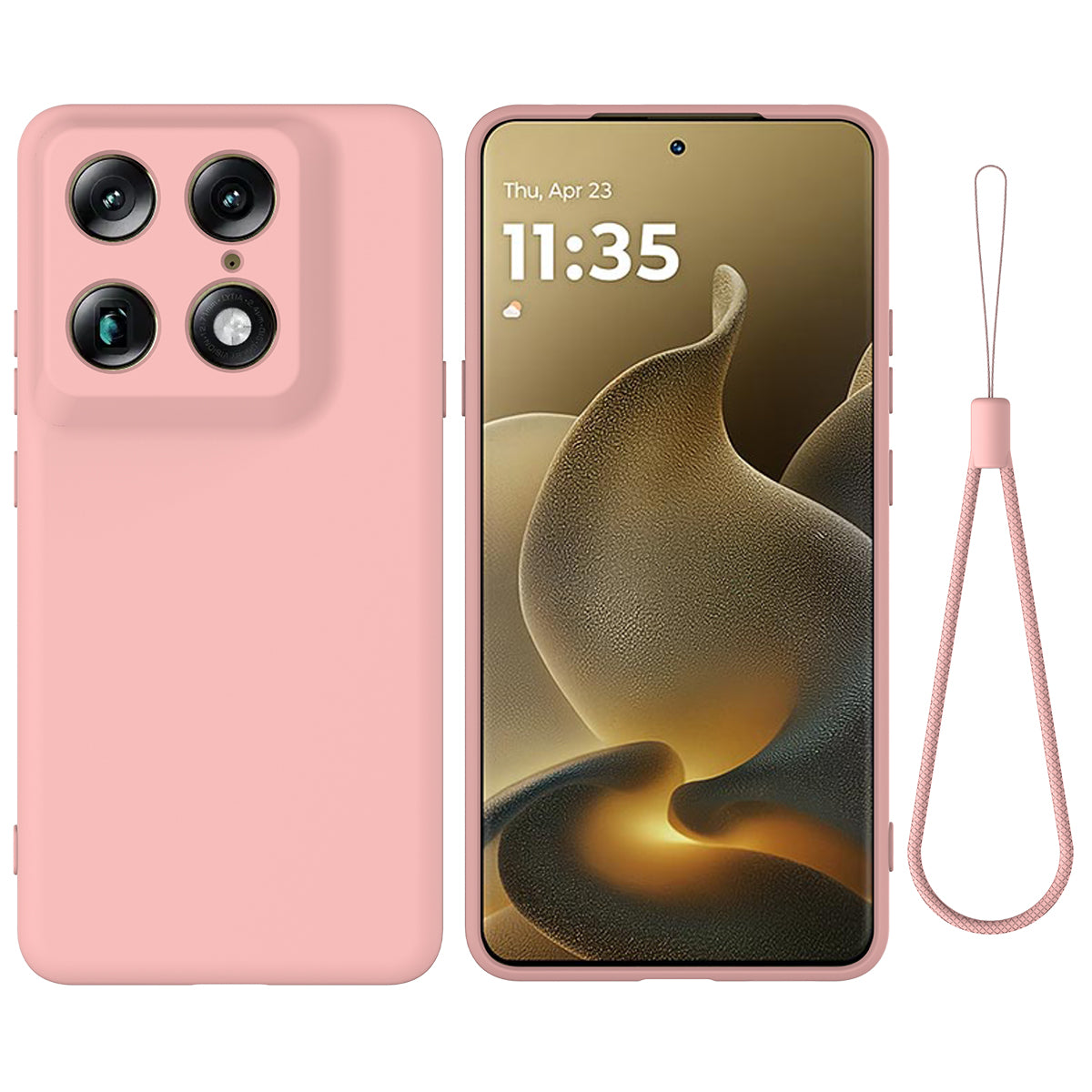 For Motorola Signature 5G / Motorola Moto X70 Air Pro 5G / Motorola Edge 70 Ultra 5G Liquid Silicone Case Phone Back Cover with Hand Strap
