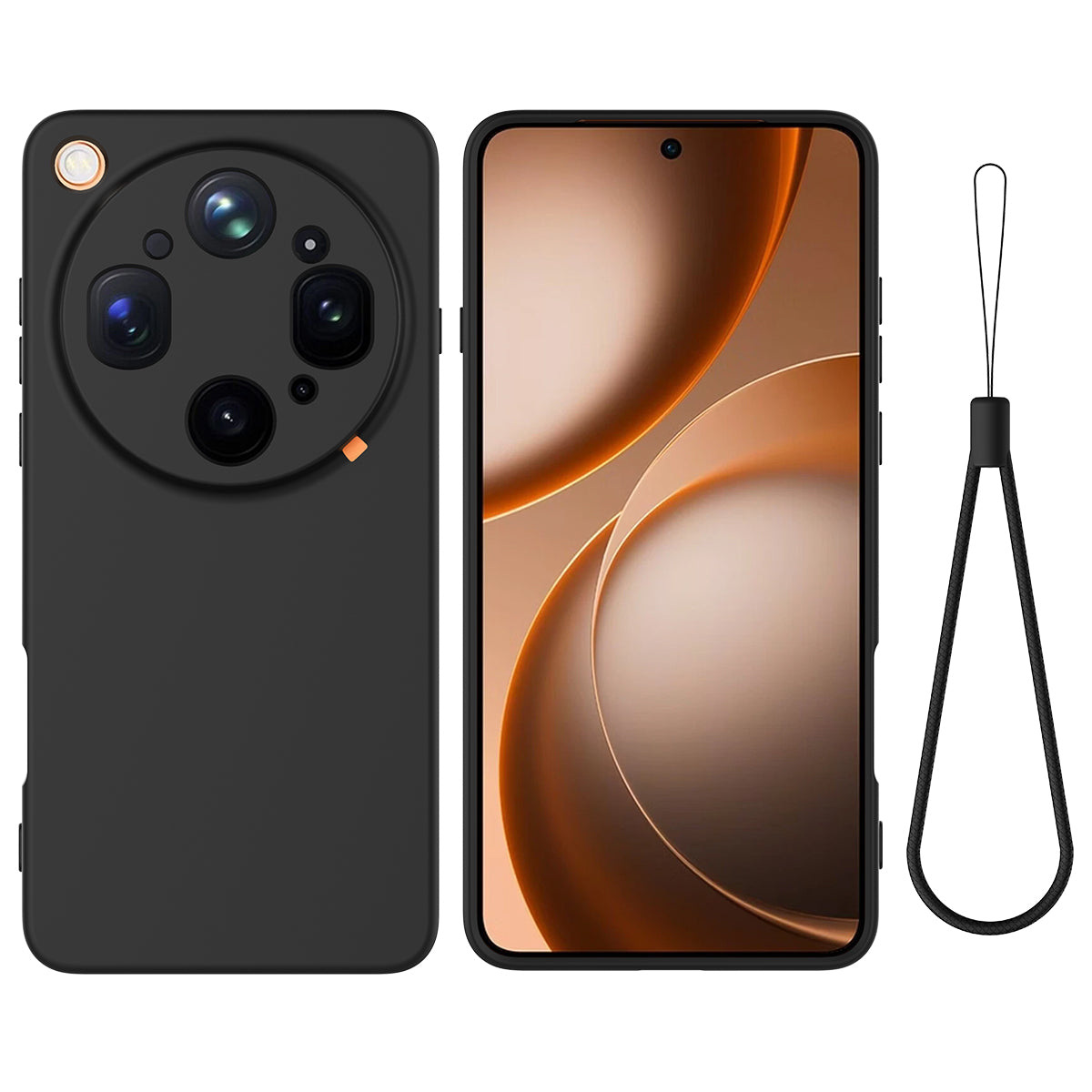 For Oppo Find X9 Ultra 5G Liquid Silicone Case Phone Back Cover with Hand Strap