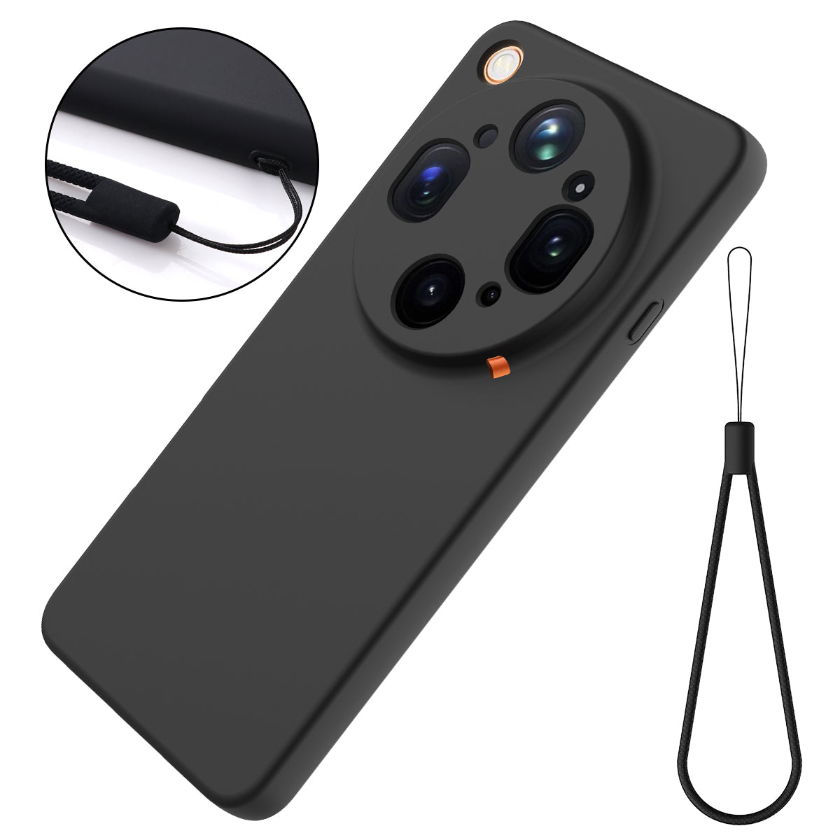 For Oppo Find X9 Ultra 5G Liquid Silicone Case Phone Back Cover with Hand Strap