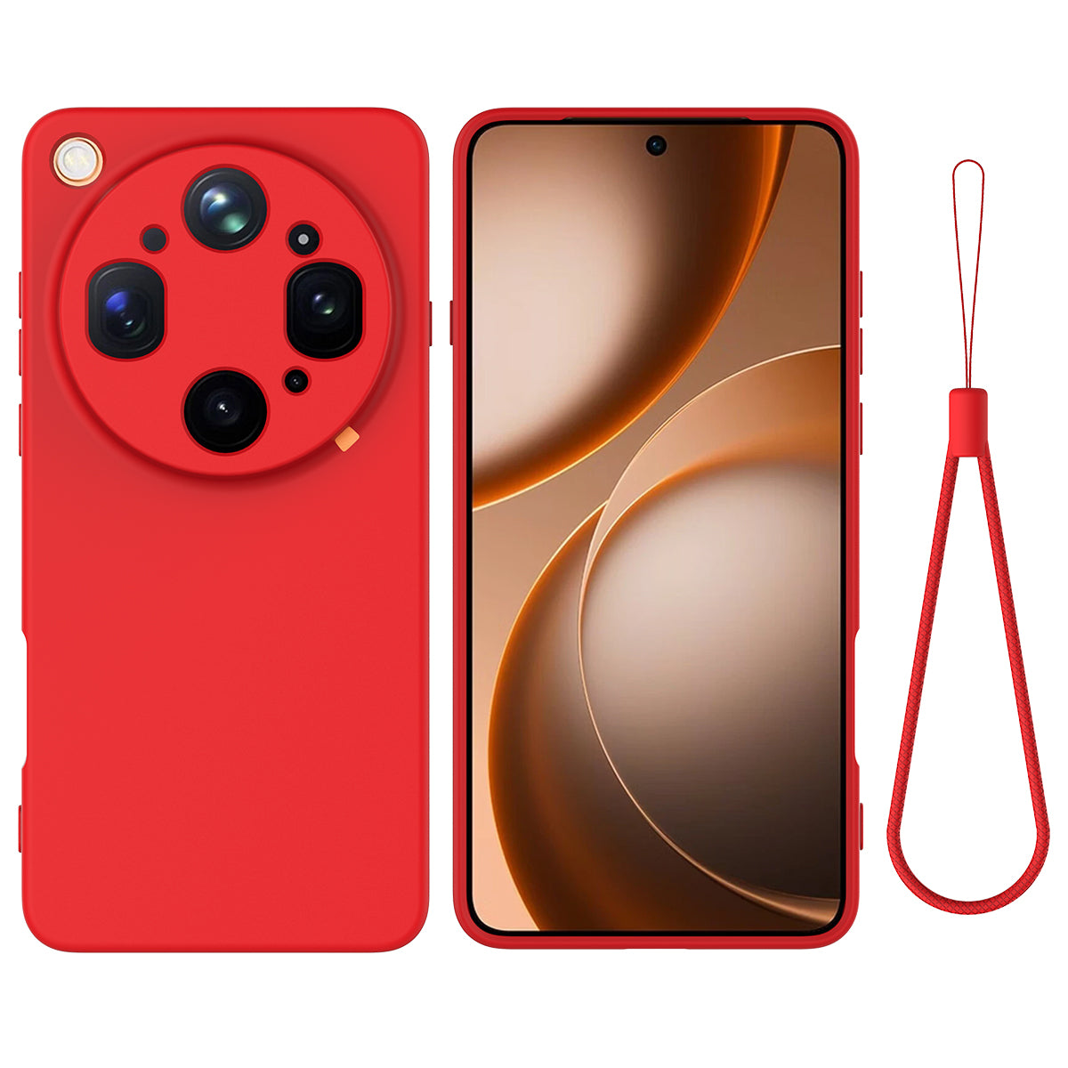For Oppo Find X9 Ultra 5G Liquid Silicone Case Phone Back Cover with Hand Strap