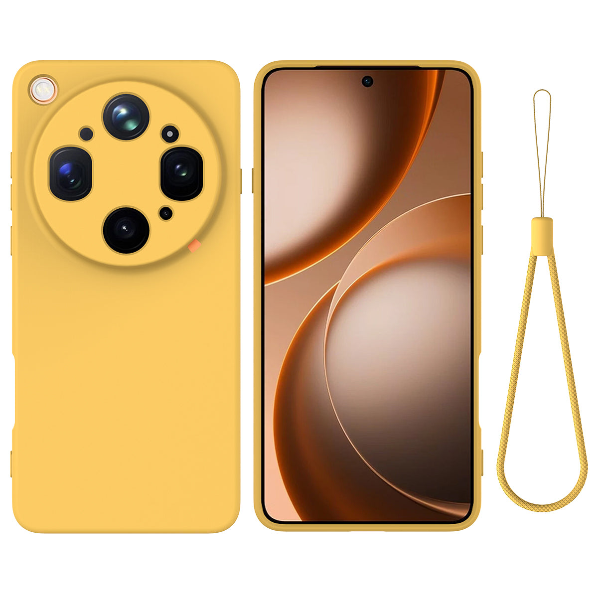 For Oppo Find X9 Ultra 5G Liquid Silicone Case Phone Back Cover with Hand Strap