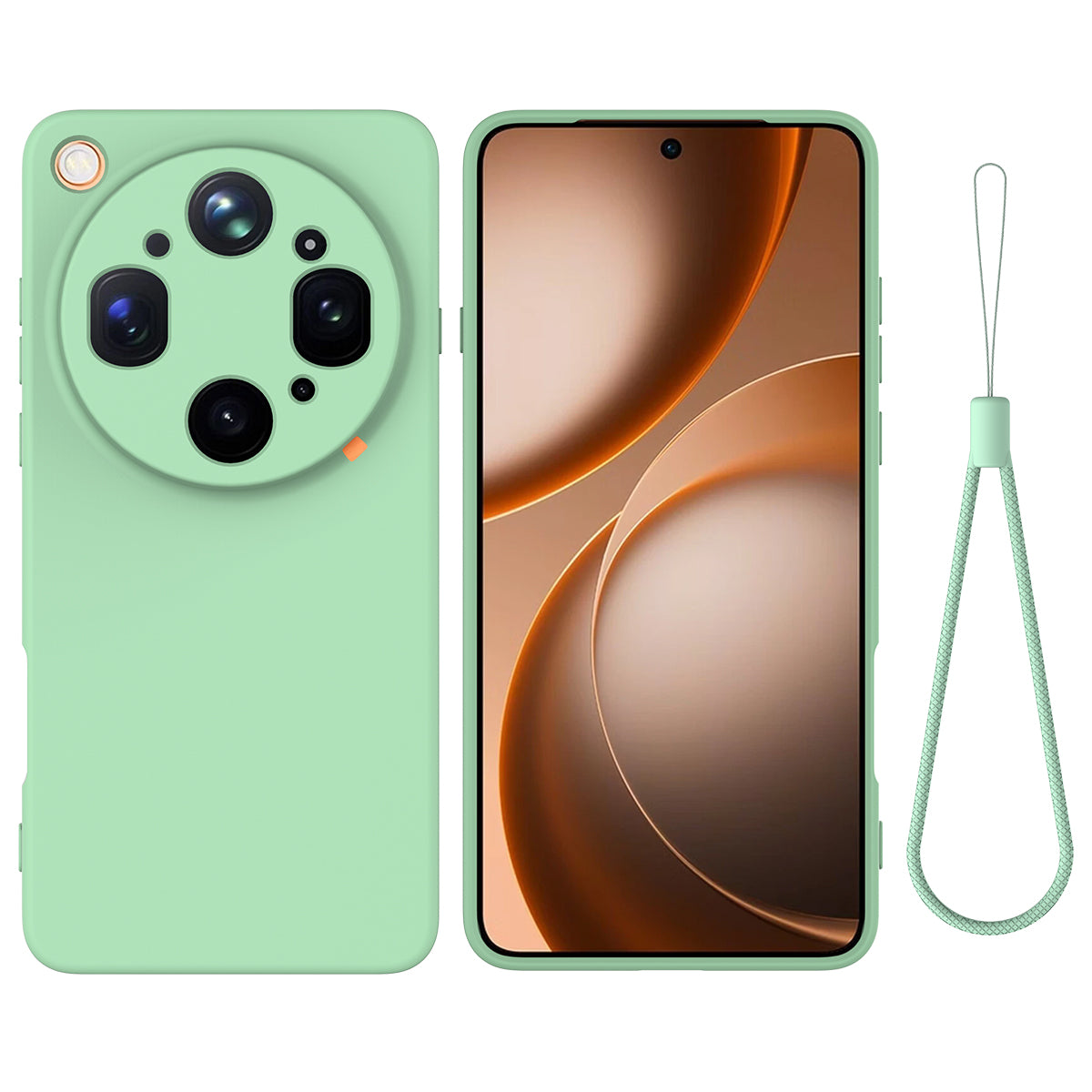 For Oppo Find X9 Ultra 5G Liquid Silicone Case Phone Back Cover with Hand Strap