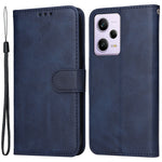 Xiaomi Redmi Note 12 Pro+ 5G Plånboksfodral i PU-läder med kalvstruktur, vikbart stativ, magnetisk stängning, mobilfodral med rem