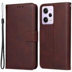 Xiaomi Redmi Note 12 Pro+ 5G Plånboksfodral i PU-läder med kalvstruktur, vikbart stativ, magnetisk stängning, mobilfodral med rem