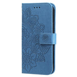 For Xiaomi Redmi Note 12 Pro+ 5G Flower Imprinting PU Leather Case Magnetic Clasp Stand Wallet Shockproof Phone Cover with Strap