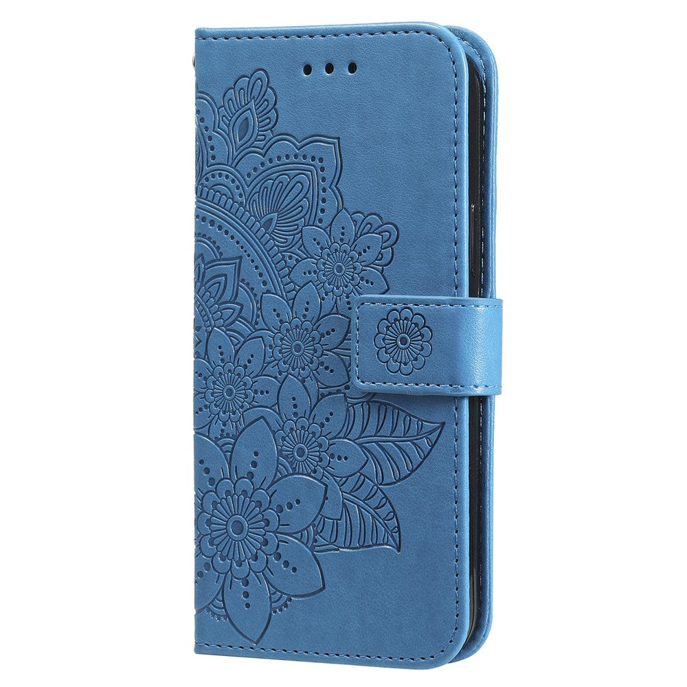 For Xiaomi Redmi Note 12 Pro+ 5G Flower Imprinting PU Leather Case Magnetic Clasp Stand Wallet Shockproof Phone Cover with Strap