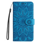 For Xiaomi Redmi Note 12 Pro+ 5G PU Leather Sunflower Imprinted Phone Case Magnetic Closure Hands-free Stand Flip Cover with Wrist Strap
