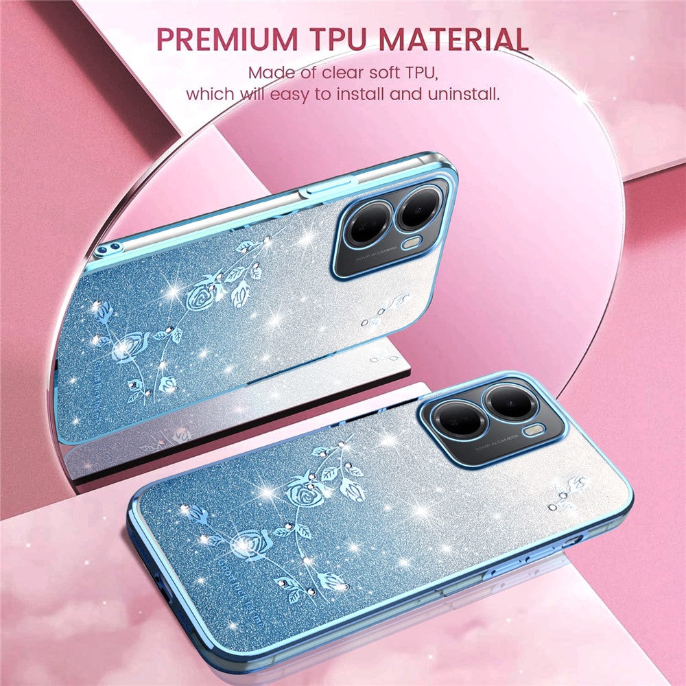 KADEM For Xiaomi Redmi 15a 5G Phone Case Flower TPU Flexible Gradient Phone Cover