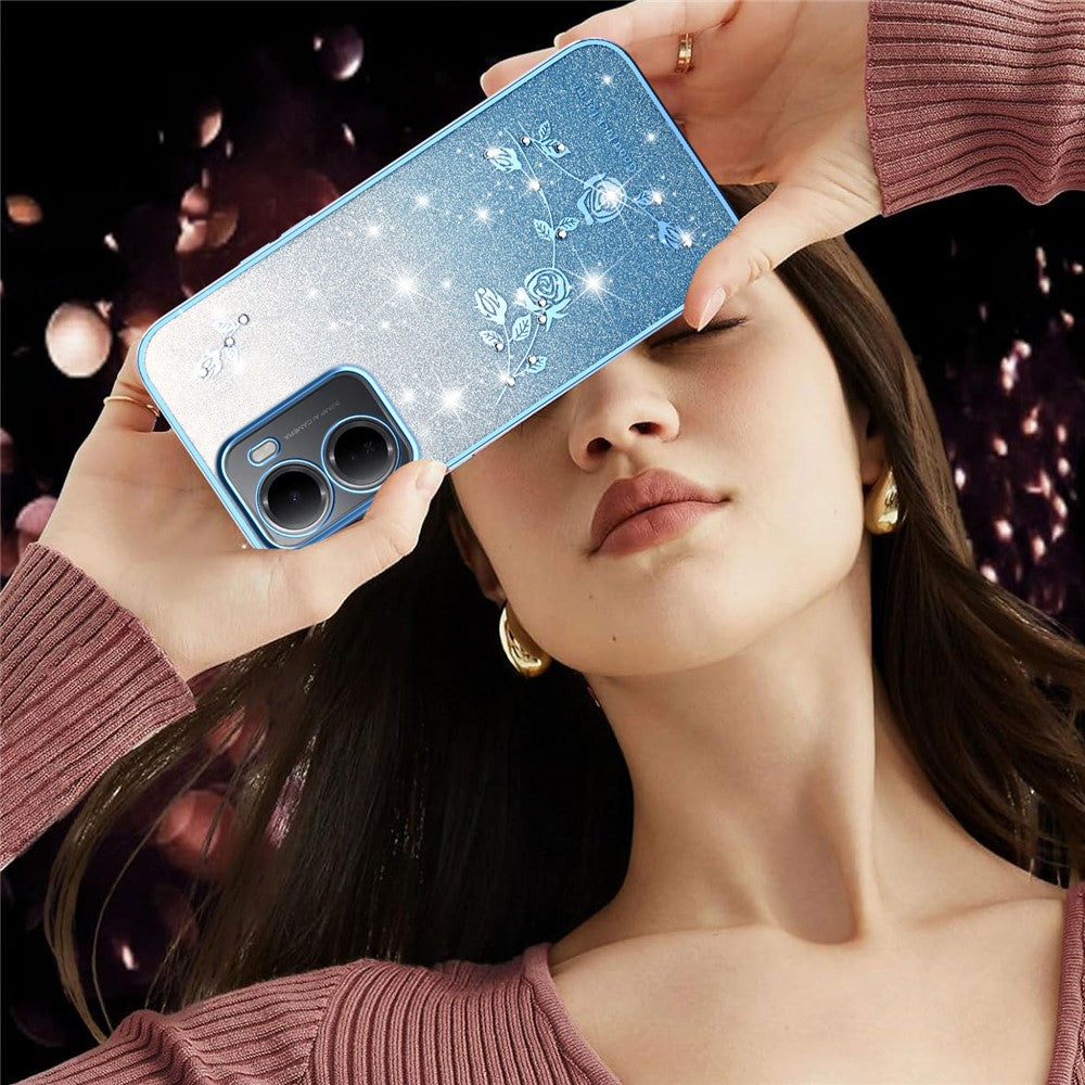 KADEM For Xiaomi Redmi 15a 5G Phone Case Flower TPU Flexible Gradient Phone Cover