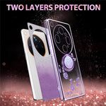 KADEM För Oppo Find X9 Ultra 5G mobilskal Ringstativ TPU Blommor mobilskal Gradient Glitter