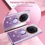 KADEM För Oppo Find X9 Ultra 5G mobilskal Ringstativ TPU Blommor mobilskal Gradient Glitter