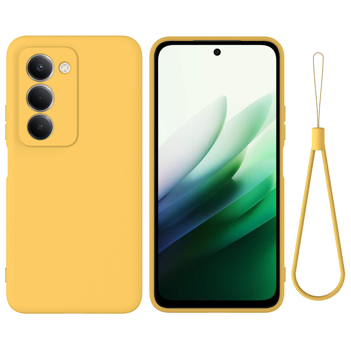 For Xiaomi Poco M8s 5G / Xiaomi Redmi Note 15R / Xiaomi Redmi 15 4G (169mm) Liquid Silicone Case Phone Back Cover with Hand Strap