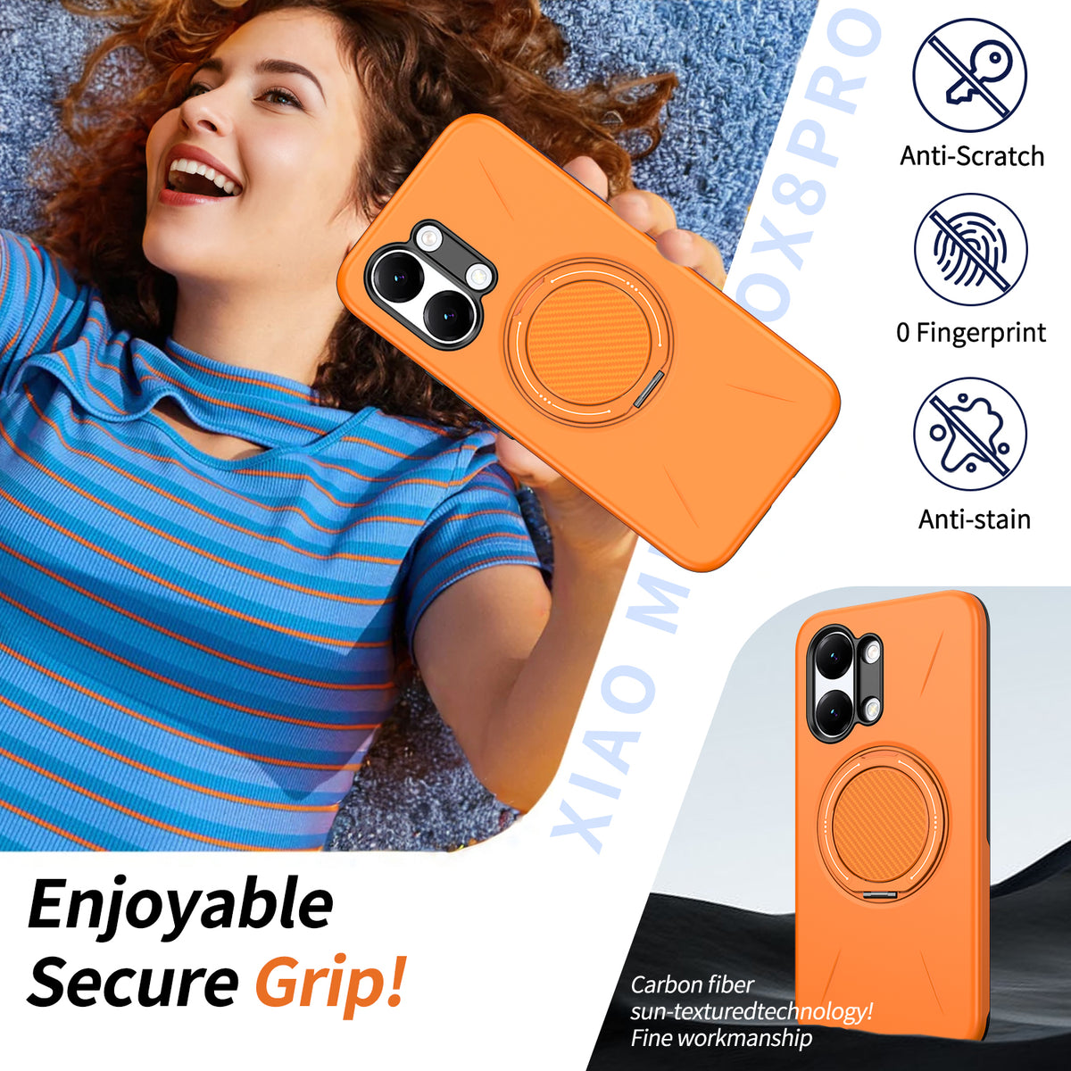 For Xiaomi Poco X8 Pro Max 5G / Xiaomi Redmi Turbo 5 Max 5G Magnetic Case Rotating Kickstand TPU + PC Phone Cover