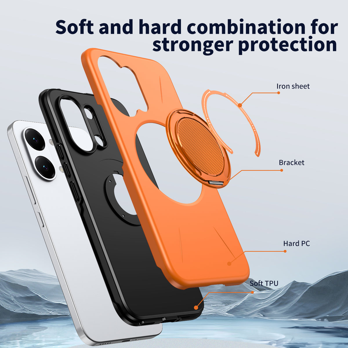 For Xiaomi Poco X8 Pro Max 5G / Xiaomi Redmi Turbo 5 Max 5G Magnetic Case Rotating Kickstand TPU + PC Phone Cover