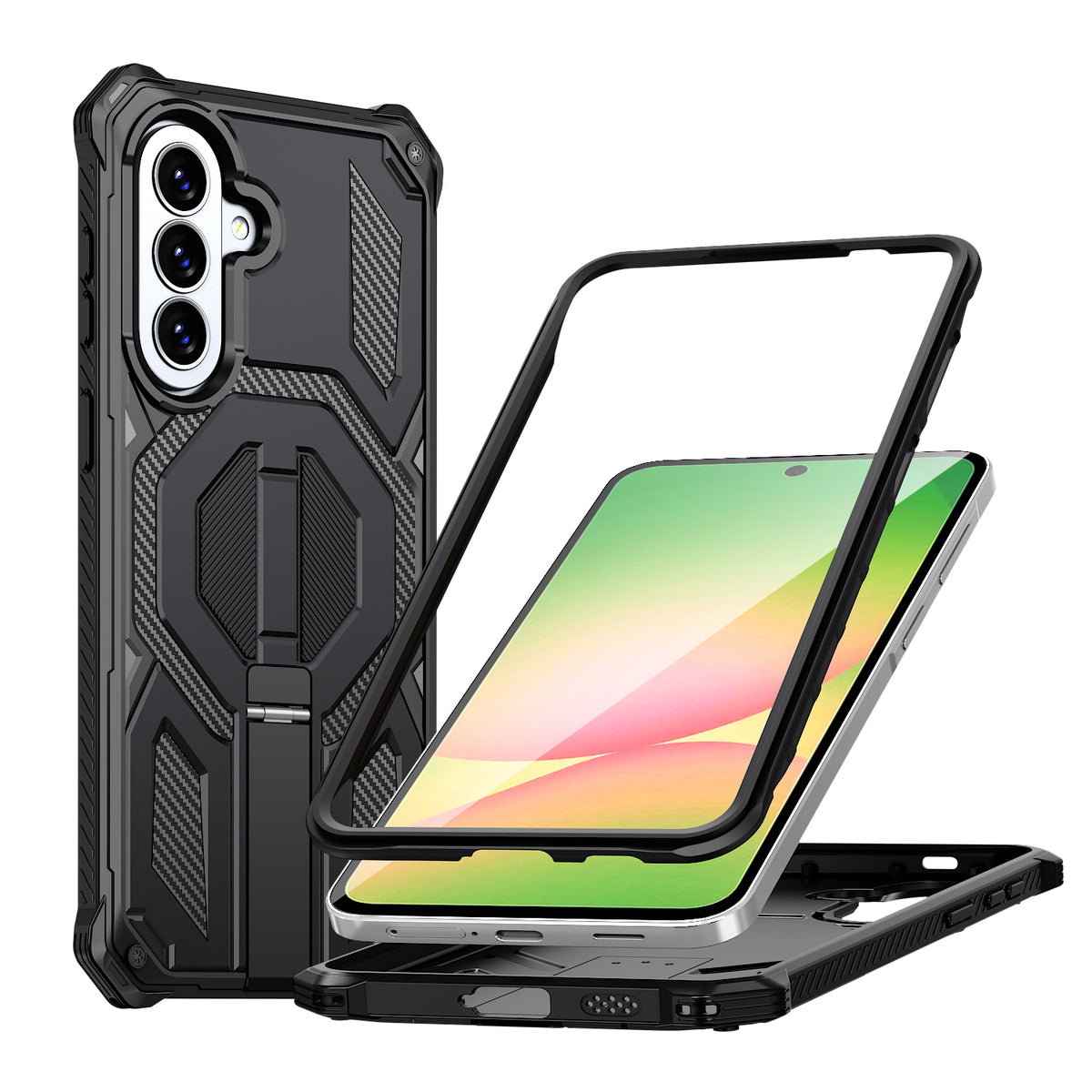 Samsung Galaxy A27 5G / Galaxy A36 5G / Galaxy A56 5G / Galaxy A37 5G magnetisk TPU + PC-stativcover til mobil, faldsikring