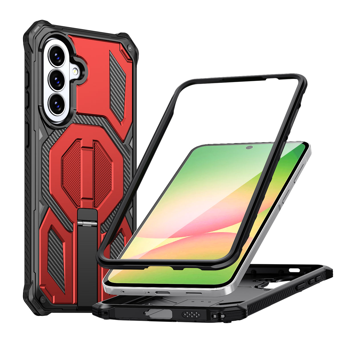 Samsung Galaxy A27 5G / Galaxy A36 5G / Galaxy A56 5G / Galaxy A37 5G magnetisk TPU + PC-stativcover til mobil, faldsikring