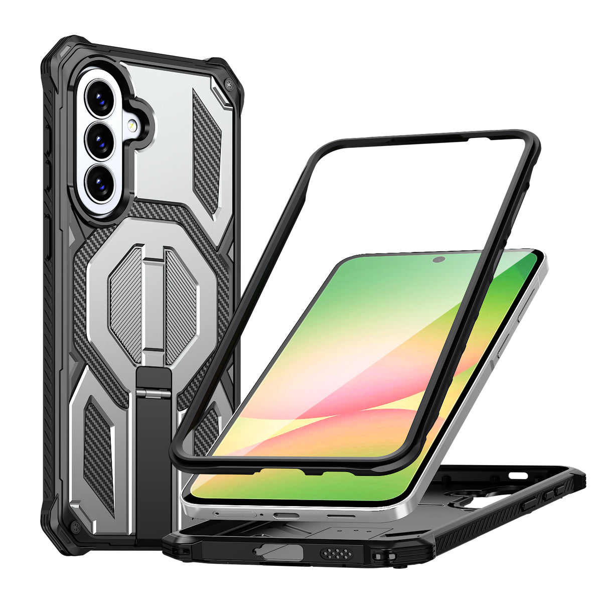 Samsung Galaxy A27 5G / Galaxy A36 5G / Galaxy A56 5G / Galaxy A37 5G Magnetiskt Skal TPU + PC Stativ mobilskal Fallskydd