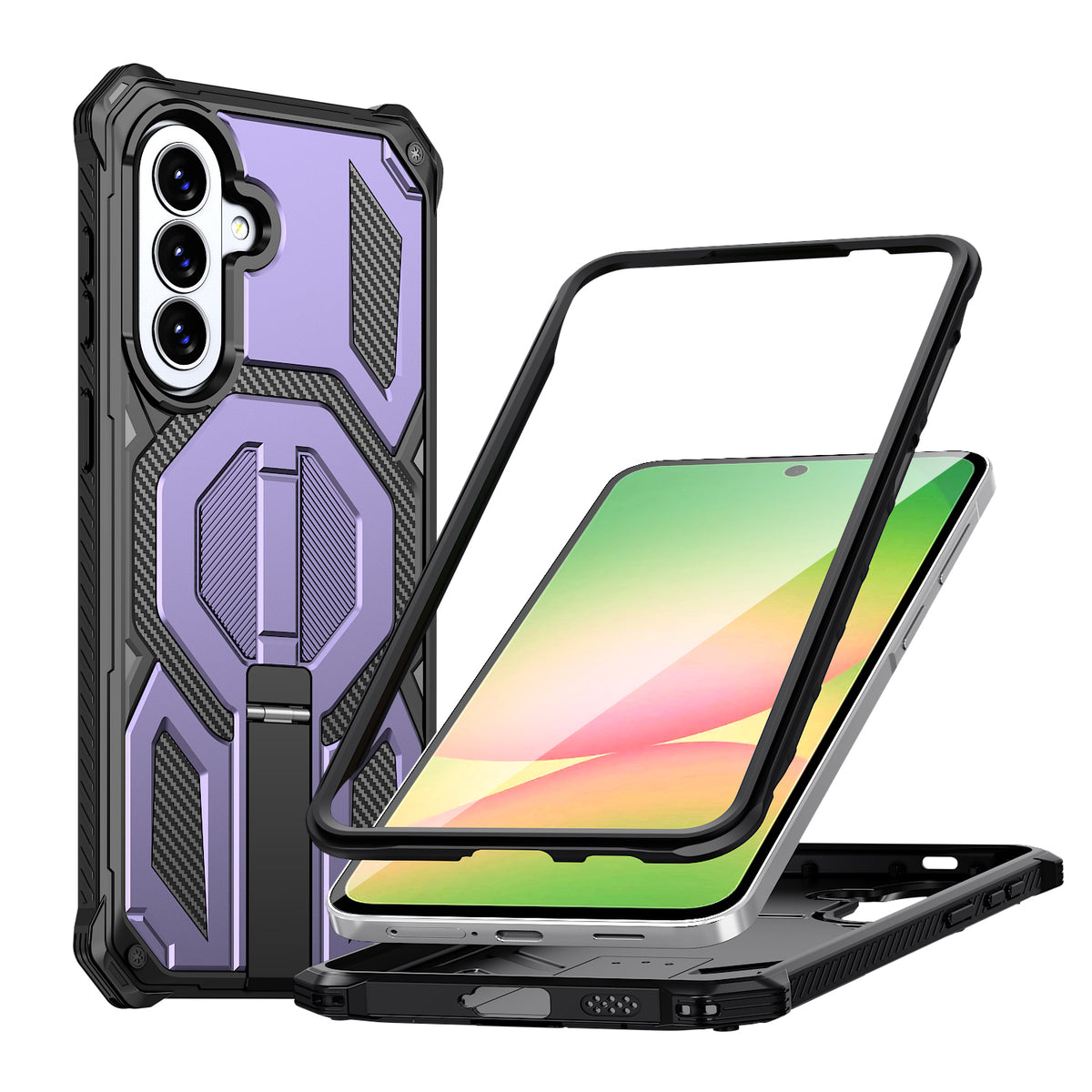 Samsung Galaxy A27 5G / Galaxy A36 5G / Galaxy A56 5G / Galaxy A37 5G Magnetiskt Skal TPU + PC Stativ mobilskal Fallskydd