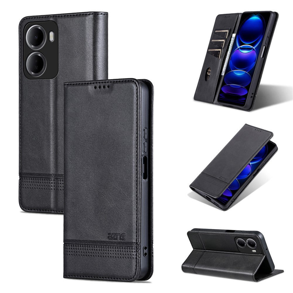 AZNS For Xiaomi Redmi 15a 5G  /  R70 5G  /  R70m 5G Case Cowhide Texture PU Leather Wallet Phone Cover