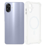 Magnetiskt fodral för Samsung Galaxy A08 5G / A08 4G / A07 5G / A07 4G elektropläterade knappar PC TPU stötsäkert genomskinligt skal