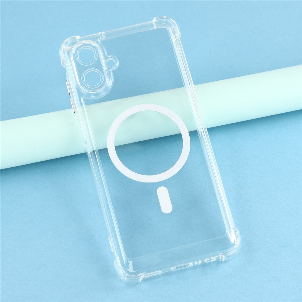 Magnetiskt fodral för Samsung Galaxy A08 5G / A08 4G / A07 5G / A07 4G elektropläterade knappar PC TPU stötsäkert genomskinligt skal