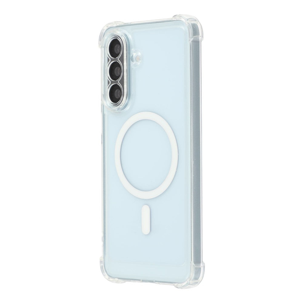 Magnetic Case For Samsung Galaxy A18 5G / A18 4G / A17 5G / A17 4G Electroplated Buttons PC TPU Shockproof Clear Cover