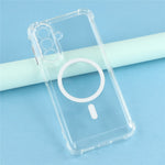 Magnetic Case For Samsung Galaxy A18 5G / A18 4G / A17 5G / A17 4G Electroplated Buttons PC TPU Shockproof Clear Cover